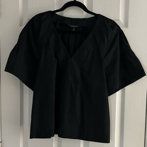 Banana Republic Factory Black V-Neck Short Sleeve Tunic Top